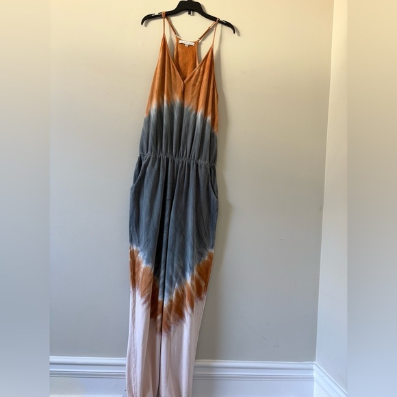 Young Fabulous & Broke Pants - Young Fabulous & Broke Tie-Dye Jumpsuit in Orange and Blue